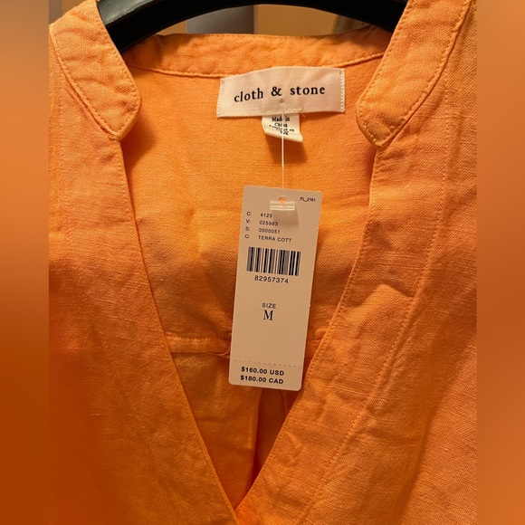 Anthro Cloth and Stone NWT sleeveless button down romper, Sz Med linen/rayon - Picture 11 of 11